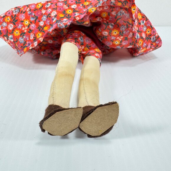 Vintage Fabric Cloth Doll Holding Lamb Southwest Decor Handmade Folk Art - Picture 7 of 11